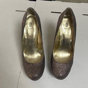 Multicolor glitter heels